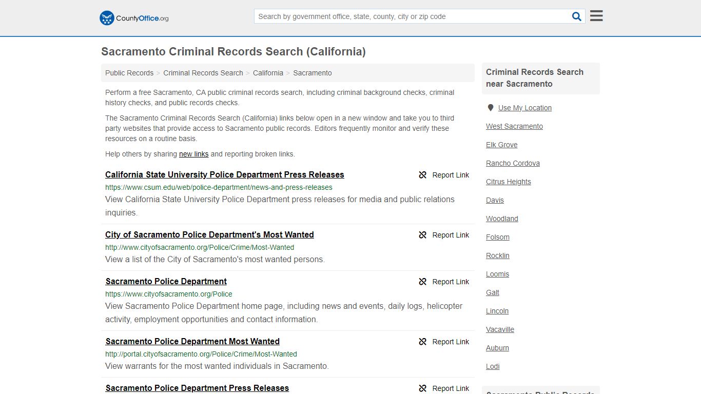 Criminal Records Search - Sacramento, CA (Arrests, Jails & Most Wanted ...